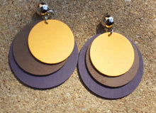 Load image into Gallery viewer, Natural Wood Multi Layer Clip On Dangle Earrings
