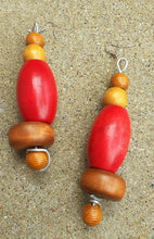 Load image into Gallery viewer, Chunky Natural wood dangle Earrings Handmade
