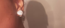 Load image into Gallery viewer, Crystal Heart Stud Clip On Earrings gold metal
