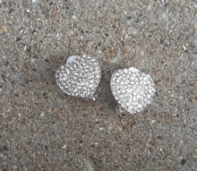 Load image into Gallery viewer, Crystal Heart Stud Clip On Earrings gold metal
