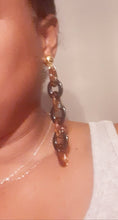Load image into Gallery viewer, Handmade Acrylic Chain Clip On Earrings tortoise Acrylic

