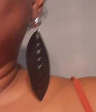 Load image into Gallery viewer, Natural Wood Abstract Design Clip On Earrings Brown
