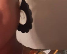 Load image into Gallery viewer, Wood and Metal Hoop Earrings Brown
