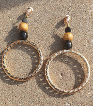 Load image into Gallery viewer, Extra large Handmade Gold Metal Hoop Clip On Earrings
