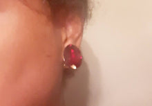 Load image into Gallery viewer, Chunky black Rhinestone Stud Clip On Earrings
