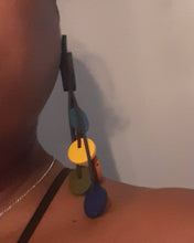 Load image into Gallery viewer, Abstract Wood and Rubber Pop Art Earrings and Necklace Set
