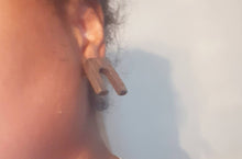 Load image into Gallery viewer, Natural Wood Geometric Design Earrings
