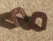 Load image into Gallery viewer, Natural Wood Geometric Design Earrings
