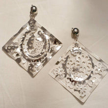 Load image into Gallery viewer, Handmade Abstract Modern Clip On Dangle Earrings
