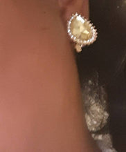 Load image into Gallery viewer, Crystal Stud Clip On Earrings dark purple
