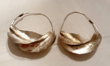 Load image into Gallery viewer, Vintage XL Authentic Fulani Tribal  Basket Silver Metal Hoop Earrings
