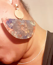 Load image into Gallery viewer, Handpainted Abstract Design Wooden Earrings

