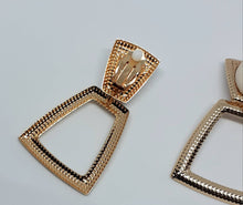 Load image into Gallery viewer, Handmade Gold Metal Dangle Clip On Earrings

