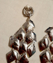 Load image into Gallery viewer, Brushed Metal Chandelier Clip On Earrings Silver
