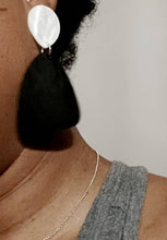 Load image into Gallery viewer, Extra Large Minimalist Wood and Acrylic  Earrings pierced ears
