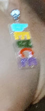 Load image into Gallery viewer, Abstract Pop Art Acrylic Peace Statement Earrings (pierced ears)

