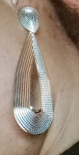 Load image into Gallery viewer, Extra Large Industrial Rustic Galvanized metal Abstract Earrings (pierced ears)
