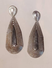 Load image into Gallery viewer, Extra Large Industrial Rustic Galvanized metal Abstract Earrings (pierced ears)
