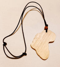 Load image into Gallery viewer, Mens Chunky Wooden Africa Pendant Necklace
