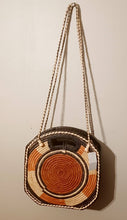 Load image into Gallery viewer, Vintage Handmade Handpainted Leather and Mudcloth Extra Large Purse
