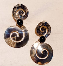 Load image into Gallery viewer, Vintage Handmade Abstract metal Dangle Earrings (pierced)
