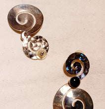 Load image into Gallery viewer, Vintage Handmade Abstract metal Dangle Earrings (pierced)
