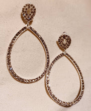 Load image into Gallery viewer, Handmade silver Metal Rhinestone Clip On Hoop Earrings silver
