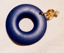 Load image into Gallery viewer, Natural Wood Boho Clip On Dangle Earrings blue
