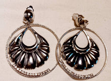 Load image into Gallery viewer, Light Hammered Metal Hoop Clip On Earrings Silver
