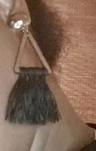 Load image into Gallery viewer, Handmade Tassel  Clip On Dangle Earrings black
