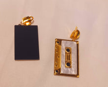 Load image into Gallery viewer, Acrylic Pop Art Cassette Tape Clip On Earrings
