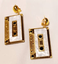 Load image into Gallery viewer, Acrylic Pop Art Cassette Tape Clip On Earrings
