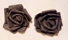 Load image into Gallery viewer, Extra Large Handmade Black Rose Clip On  Earrings
