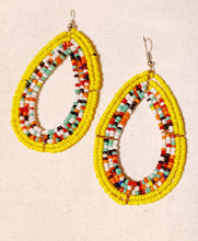 Load image into Gallery viewer, Vintage Hand beaded Maasai Hoop Earrings
