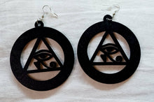 Load image into Gallery viewer, Egyptian eye of Horus Earrings pierced ears
