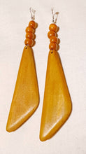 Load image into Gallery viewer, Handmade Natural Wood Geometric  Square Hoop Earrings Minimalist (pierced ears)
