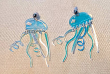 Load image into Gallery viewer, Abstract Pop Art Acrylic Statement Jellyfish Earrings (pierced ears)
