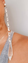 Load image into Gallery viewer, Handmade Antique Chandelier element Dangle Earrings 8 inch pierced ears
