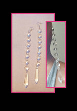 Load image into Gallery viewer, Handmade Antique Chandelier element Dangle Earrings 8 inch pierced ears
