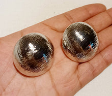 Load image into Gallery viewer, Extra large Brushed  Silver Ball Stud Clip On Earrings
