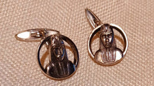 Load image into Gallery viewer, Vintage Egyptian Revival Pharoahs Head Cufflinks
