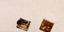 Load image into Gallery viewer, Vintage Gold Small Square Stud Clip On Earrings
