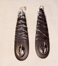 Load image into Gallery viewer, Handmade Afrocentric Wood and Wire Clip on Earrings #m511
