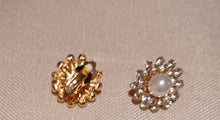 Load image into Gallery viewer, Rhinestones and Pearl Stud Clip On Earrings
