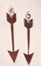 Load image into Gallery viewer, Silver Arrow Mirrored Acrylic Clip on Earrings
