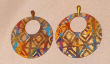 Load image into Gallery viewer, Extra Large Abstract Handpainted Design Wooden Earrings
