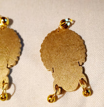 Load image into Gallery viewer, Handpainted Afrocentric Clip On Earrings gold
