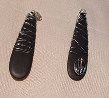 Load image into Gallery viewer, Handmade Afrocentric Wood and Wire Clip on Earrings #m511

