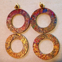 Load image into Gallery viewer, Handpainted Wooden Clip On Earrings - Abstract Design
