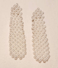 Load image into Gallery viewer, Handmade Faux Pearl  Dangle Clip On Earrings 3 in.
